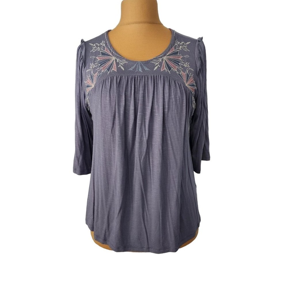 Knox Rose Purple Embroidered Women's Top